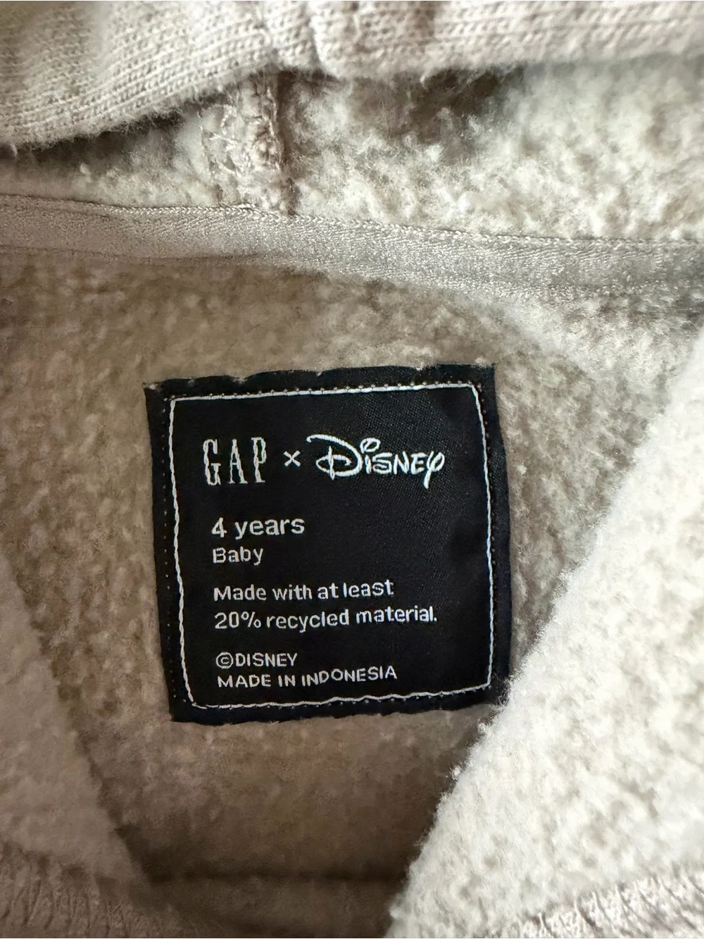 GAP Kids Hoodie with Mickey Graphic - Light Beige